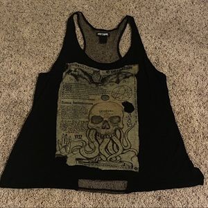 Cthulhu Flowy Tank Top - mesh back panel